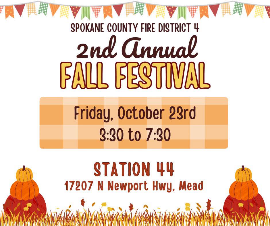 Fall Fest informational flyer. Event is at station 44 on Friday, October 23rd from 3:30 to 7:30 PM